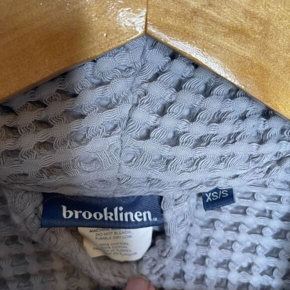 Brooklinen Gray Waffle Robe Turkish Cotton Bath Wrap Grey Size Xs / S Small - Picture 5 of 9